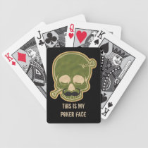 Poker Face Skull Funny Moustache Humour Laugh playing cards
