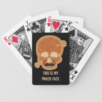 Poker Face Skull Funny Moustache Humour Laugh playing cards