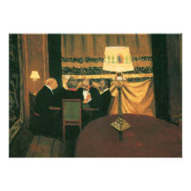 Poker game painting by Vallotton players at table Announcement
