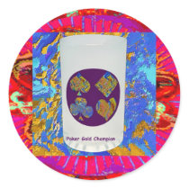 Poker Gold Champion Glass Sticker