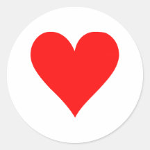 Poker heart round stickers