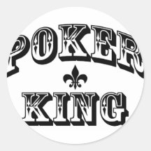 Poker King Round Stickers