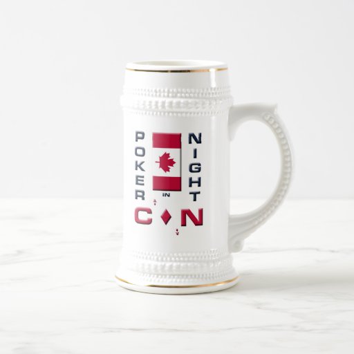 Poker Night in Canada Beer Stein Mug - front/back