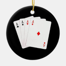 Poker Player 4 A's Christmas Ornament