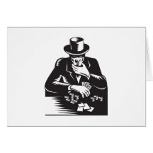 Poker Player Gambler Gambling Retro Cards