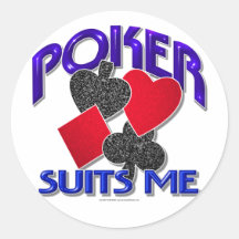 Poker Suits Me Round Sticker