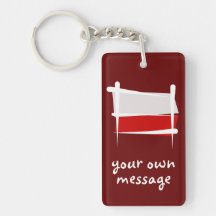 Poland Brush Flag Acrylic Keychain