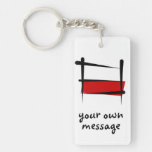 Poland Brush Flag Acrylic Keychains