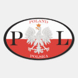 Poland Polska PL Oval Sticker