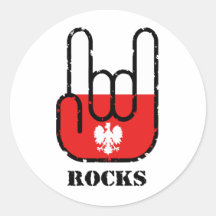 Poland Rocks Round Sticker