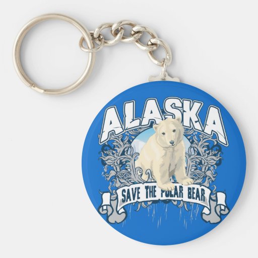 Polar Bear Alaska Keychain