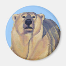 Polar Bear Art Fridge Magent Wildlife Art Gifts Magnets