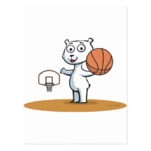 Polar Bear Basketball Postcards