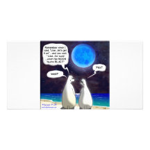 Polar Bear Blue Moon Cartoon Photo Cards