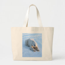 Polar Bear Blue Tote Bags