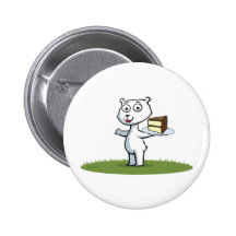 Polar Bear Cake Pinback Buttons