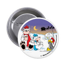 Polar Bear Christmas Eve Round Button