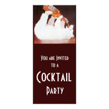 POLAR BEAR COCKTAIL PARTY ,white brown red Personalized Invitation