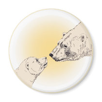 Polar Bear & Cub Fridge Magent Wildlife Art Gifts Refrigerator Magnet
