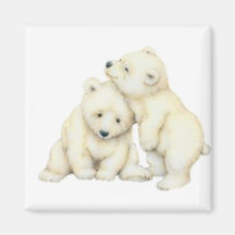 Polar Bear Cubs Fridge Magnets
