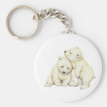 Polar Bear Cubs Keychain