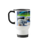 Polar Bear Cubs Playing in Snow Fantasy Art Mug
