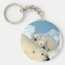 Polar Bear Family Key Chain
