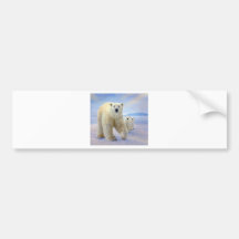 polar bear family on ice bumper sticker