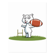 Polar Bear Football Postcard