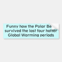 Polar Bear Global Warming Bumper Sticker