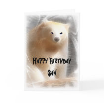 Polar Bear, Happy Birthday Son Card