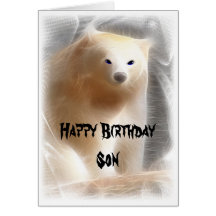 Polar Bear, Happy Birthday Son Card