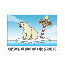 Polar Bear Ice Christmas Post Cards