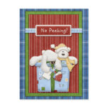 Polar Bear No Peeking Christmas Cards postcards