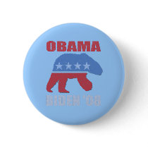 Polar Bear Obama Biden '08 Button Pin