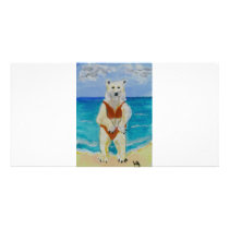 Polar Bear on Vacation Picture Card