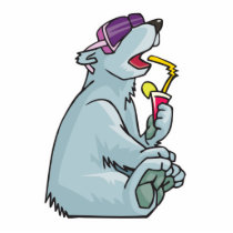polar bear on vacation photo cutouts