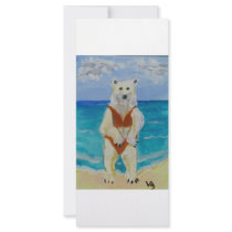Polar Bear on Vacation Customized Rack Card