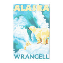 Polar Bears & Cub - Wrangell, Alaska Canvas Print
