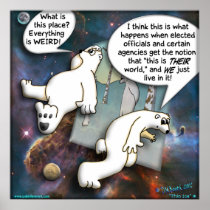 Polar Bears in a weird political space. Poster