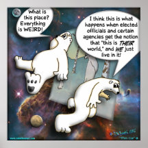 Polar Bears in a weird political space. Poster