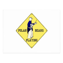POLAR BEARS PLAYING POST CARD