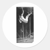 Pole Vaulter - Muybridge Vintage Photo 1885 Stickers