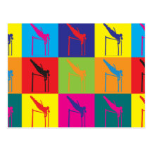 Pole Vaulting Pop Art Postcard