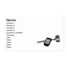 Police Badge Gavel Business Cards