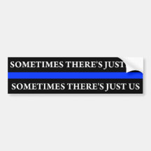 Police Blue Thin Line Bumper Sticker(Justice)