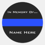 Police Blue Thin Line Round Sticker