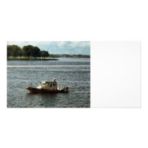 Police Boat Norfolk VA Custom Photo Card