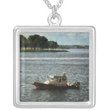 Police Boat Norfolk VA Personalized Necklace