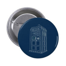 Police Box Pinback Buttons